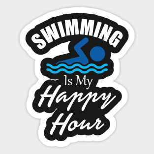 Swimming Is My Happy Hour Men Women Art Sticker